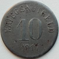 Kriegsnotgeld. Военные деньги. Динкельсбюль. Бавария. 10 пфеннигов. 1917 г.