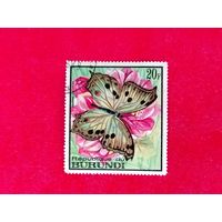 Бурунди. Бабочки. ( 1 марка ) 1968 года. 8-8.