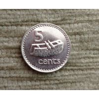 Werty71 Фиджи 5 центов 1992 Средний портрет Королевы Лали фиджийский барабан