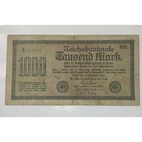 Германия 1000 марок 1922,зелёный номер