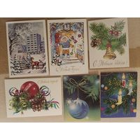 Мини-открытки чистые двойные 6 шт.одним лотом