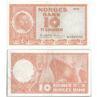 НОРВЕГИЯ 10 Крон 1972 г., P-31f (Кристиан Микельсен - 1-й Премьер-министр Норвегии)