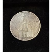 5 марок 1935 г. Гарнизонная церковь. Германия. Серебро
