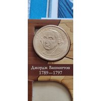США 1 доллар президент Джордж Вашингтон 1789-1797