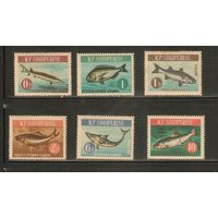 Албания-1964(Мих.809-814) , ** ( 1 м - * (811))  , Морская фауна, Рыбы(полная серия)
