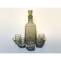 Графин и рюмки цветное стекло СССР Неман