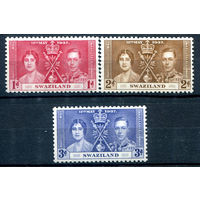 Британские колонии - Свазиленд - 1937г. - коронация короля Георга VI и королевы Елизаветы - 3 марки - полная серия, MNH [Mi 24-26]. #2-Bc-60-A-1