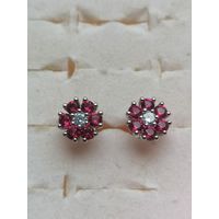 Серьги гвоздики, серебро 925 пр