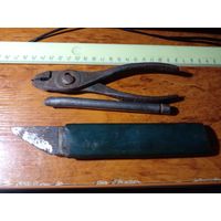 Плоскогубцы, зубило, нож столярный. ЗА ВСЕ