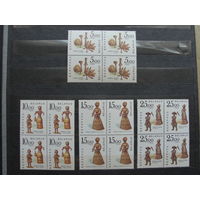 Продажа коллекции с 1 рубля! Чистые почтовые марки РБ в квартблоках.