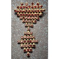 Брошь чехословакия времен ссср рубиновое стекло распродажа коллекции