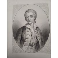 Mme Dubarry. Гравюра середина 19века Франция Париж Оригинал 27х18см. РАСПРОДАЖА КОЛЛЕКЦИИ.