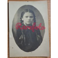 1920-е Белосток гимназистка подписана штамп фотоателье