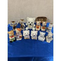Статуэтки Фигурки Фарфор Керамика Животные Звери Медведи Коты Кони Тигры Зайцы Куницы