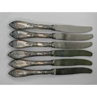 Новые Винтажные Ножи ЗиШ мельхиор СССР. 6 шт. С рубля