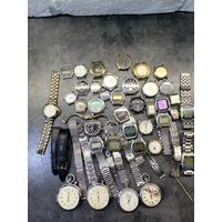Большой лот часов, ремешков, секундомеров