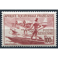 Французская экваториальная Африка 1944  Гидросамолет и лодка  MNH Люкс **