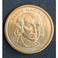 1 доллар 2007 D президент США James Madison Джеймс Мэдисон
