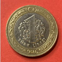 Турция, 1 лира 2022г., UNC из мешка