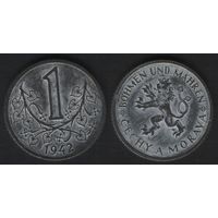 Богемия и Моравия km4 1 крона 1942 год (7