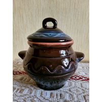 Горшочек для запекания, обливная керамика.