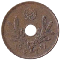 Финляндская Республика (Финляндия). 10 пенни 1941 г. Ель. Ёлка.