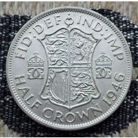 Великобритания 1/2 (пол) кроны 1946 года. Король Георг VI. Серебро. Сторгуй за свою цену, предложи обмен!