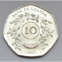 Уганда, 10 шиллингов 1987 г.