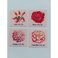 Марки  США  Цветы  4  шт. - 2,00 руб
