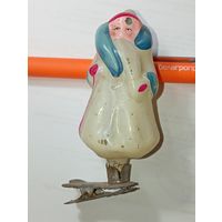 Игрушка на ёлку ,  Дед Мороз , винтаж , стекло , СССР .