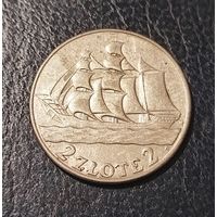 2 злотых 1936 кораблик