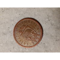 1 сантим Латвия 2005 год