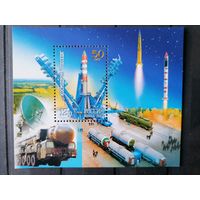 2007, Россия. 50 лет космодрому "Плесецк". Космос. Блок **MNH