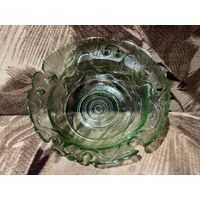 Ваза конфетница зеленое стекло