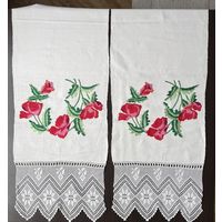 Старинный рушник вышивка кружева лен