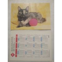 Карманный календарик. Котик.1994 год