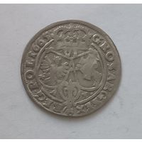 Карона i Ян Казiмiр! 6 Грошей 1665, AT Быдгощ. Хороший