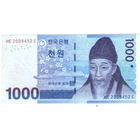 Корея 1000 вон  2007 год  VF