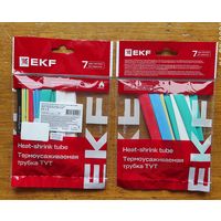 Термоусадочная трубка ТУТ-8/4, 7 цветов по 3шт 10см, EKF