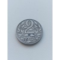 Австро - Венгрия 2 геллера 1917 год