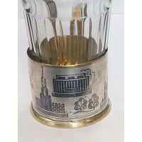 Подстаканник СССР Памятники Москвы 875 с ложкой