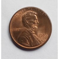 США. 1 цент 1989 г. D