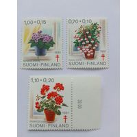 Марки  Финляндия   Цветы 1981 3  шт. - 2,00 руб