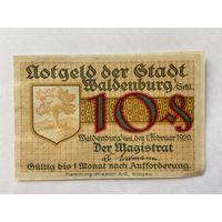 Нотгельд 10 пфеннигов Вальденбург. Веймарская республика - 1602