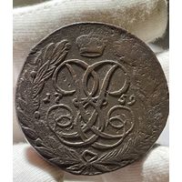 5 копеек 1759 года без МЦ.Кладовая.Состояние.