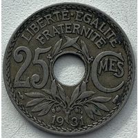 Франция 25 сантимов 1931 г.