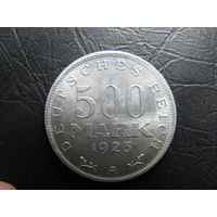 Германия. 500 марок. 1923A. С 20 копеек. Распродажа коллекции. Смотрите другие лоты.
