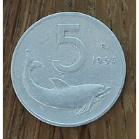 5 Лир Италия 1954г.R