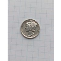 США, 10 центов - Mercury Dime, 1938 S  серебро