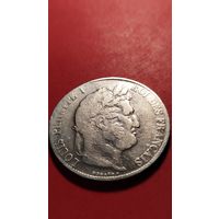 5 франков 1833 серебро. С рубля. хорошая (01)